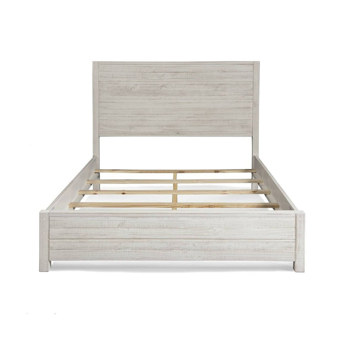 FarmHome Off White Solid Pine Platform Bed in Queen Size-0