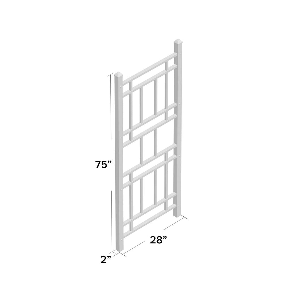 75-inch White Vinyl Outdoor Garden Trellis - Made in USA-4