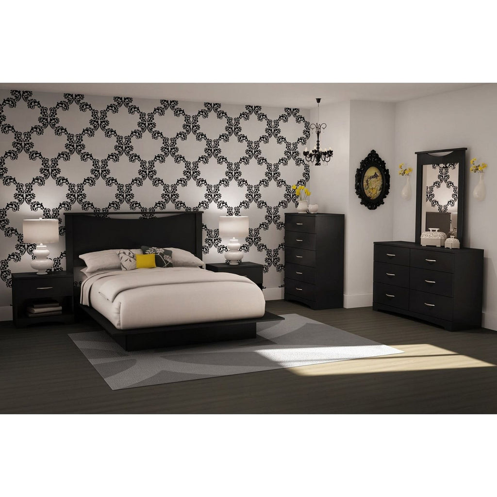 6-Drawer Dresser for Contemporary Bedroom in Black Finish-0
