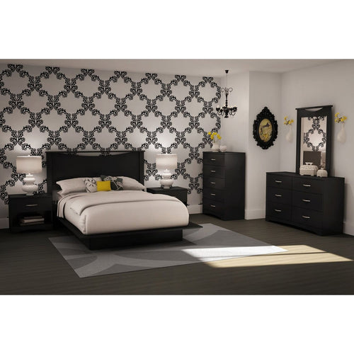 6-Drawer Dresser for Contemporary Bedroom in Black Finish-0