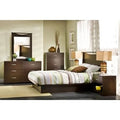 Modern 6-Drawer Bedroom Dresser in Chocolate Wood Finish-0