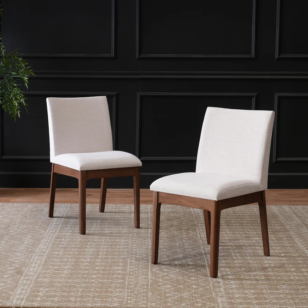 Set of 2 Contemporary Dining Chairs with Upholstered Seat and Backrest