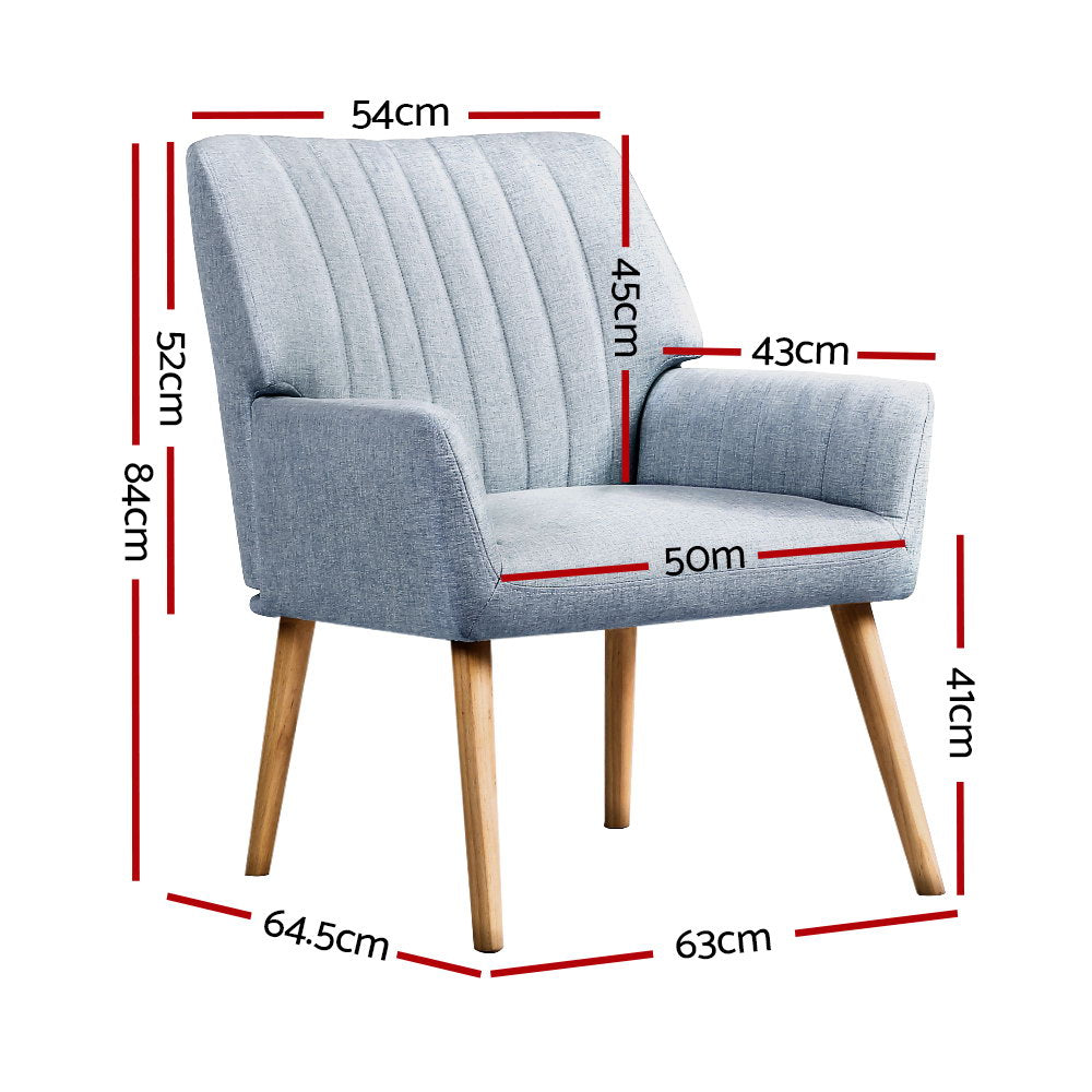 NNEDSZ Armchair Lounge Chair Armchairs Accent Chairs Sofa Couch Fabric Grey
