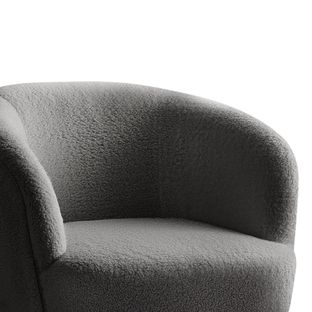 NNEDSZ Armchair Lounge Chair Accent Chairs Arm Armchairs Sherpa Boucle Charcoal