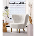 Curvy White Sherpa Accent Chair