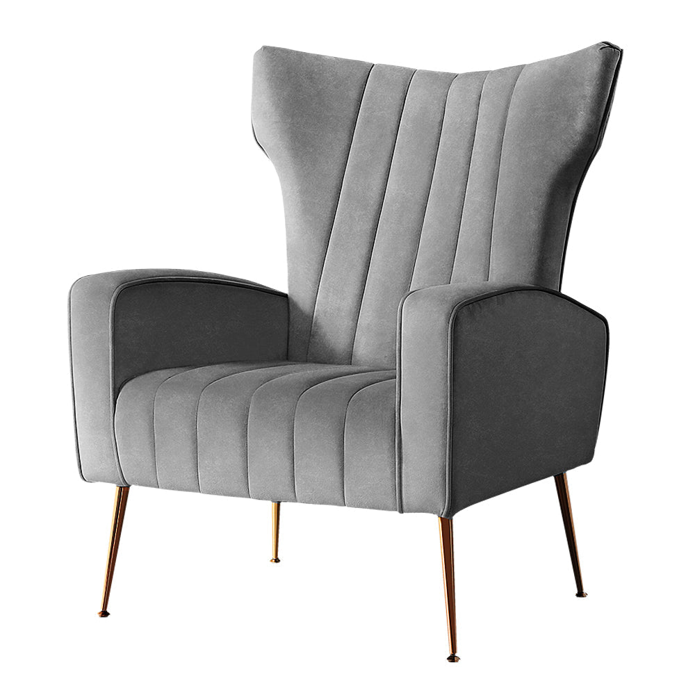 NNEDSZ Armchair Lounge Accent Chairs Armchairs Chair Velvet Sofa Grey Seat