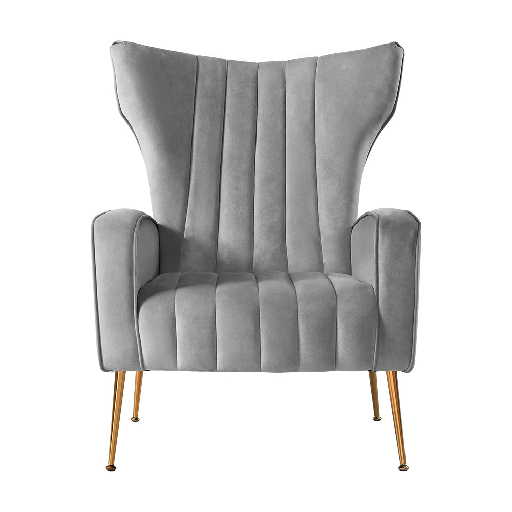NNEDSZ Armchair Lounge Accent Chairs Armchairs Chair Velvet Sofa Grey Seat