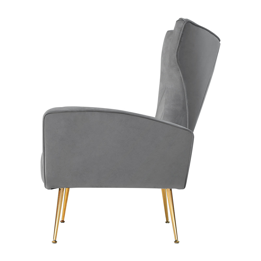 NNEDSZ Armchair Lounge Accent Chairs Armchairs Chair Velvet Sofa Grey Seat