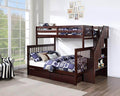 Seville Espresso Single over Double Bunk Bed with Reversible Staircase - Solid Wood-0