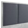 NNEDSZ Queen 5 Pcs Bedroom Suite Fabric Upholstery MDF Combination of Black & Cement Colour