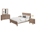 NNEDSZ Pieces Bedroom Suite in Solid Wood Veneered Acacia Construction Timber Slat King Size Chocolate Colour Bed, Bedside Table & Dresser