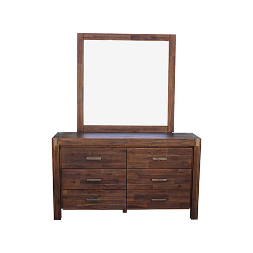 NNEDSZ Pieces Bedroom Suite in Solid Wood Veneered Acacia Construction Timber Slat King Size Chocolate Colour Bed, Bedside Table & Dresser