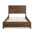 FarmHome Walnut Solid Pine Platform Bed in Queen Size-0