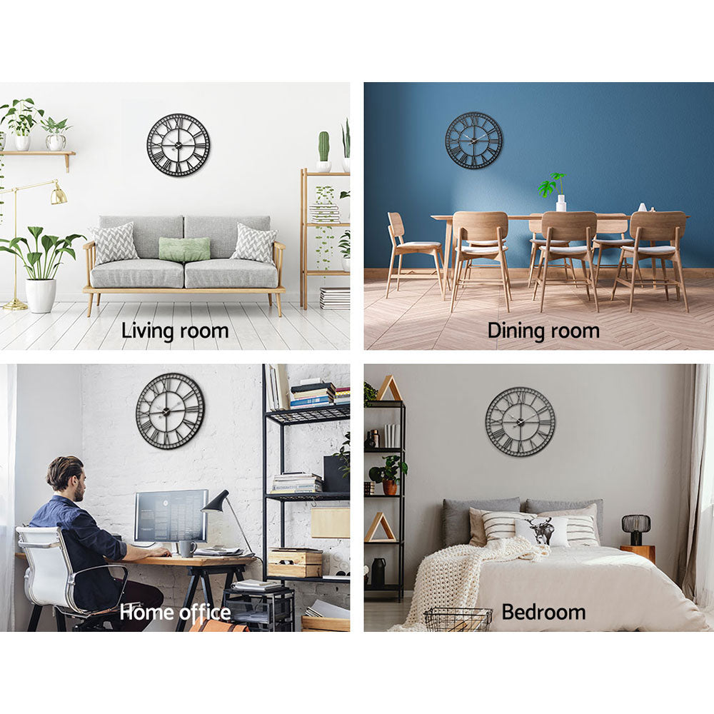NNEDSZ Wall Clock Large Modern Vintage Retro Metal Clocks 60CM Home Office Decor-4