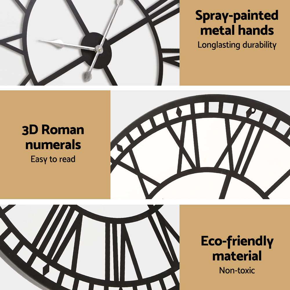 NNEDSZ Wall Clock Large Modern Vintage Retro Metal Clocks Handmade Home Office Decor-3