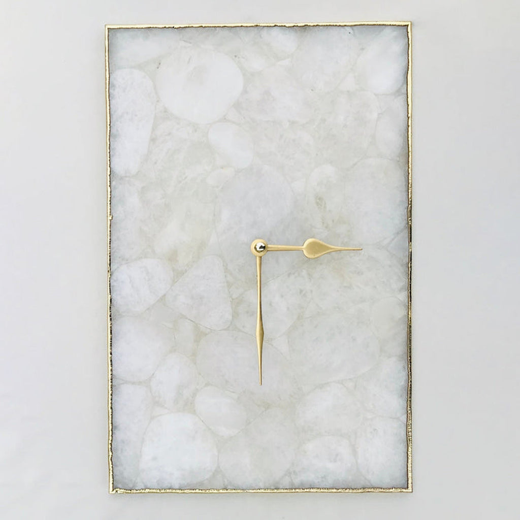 White Crystal Agate Large Wall Clock/Personalised Momento-0