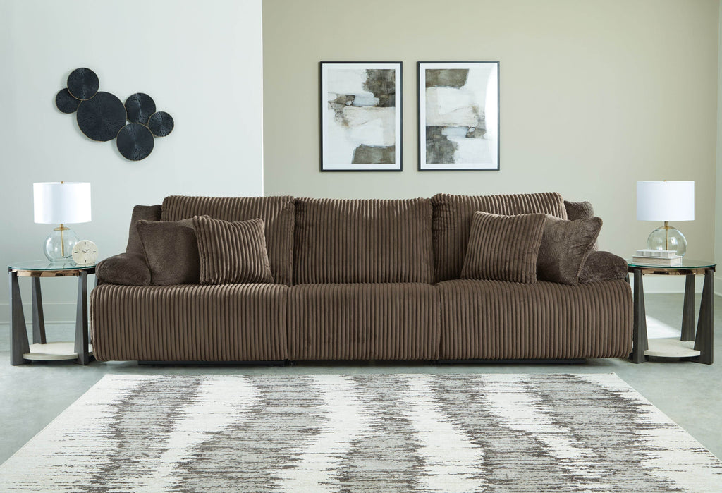 Top Tier - 3-Piece Sectional Reclining Sofa - Chocolate-2