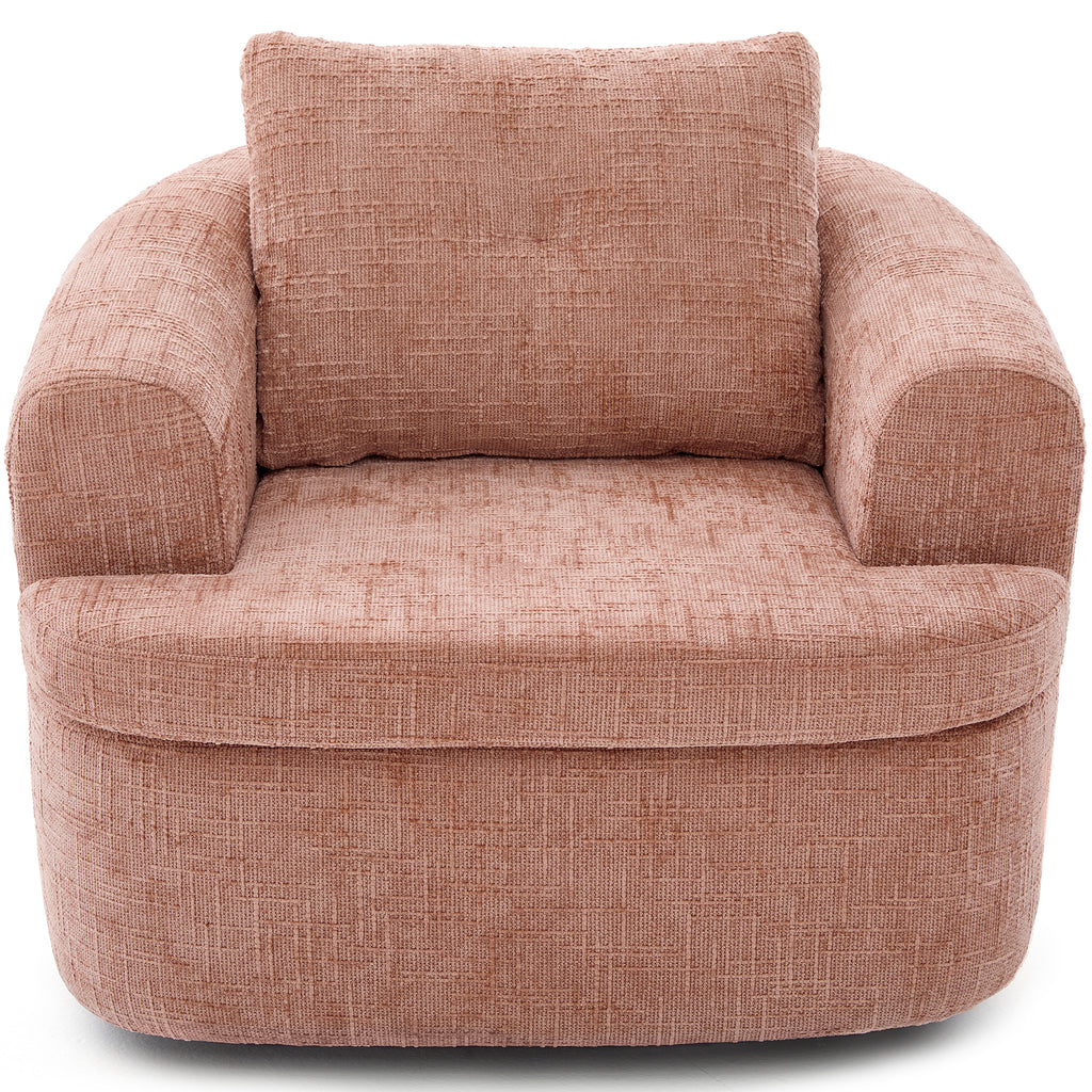Modern Pink Swivel Barrel Chair with 360°