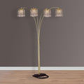 1pc Modern Design Classic Luxury Sleek Multi-head Floor Arc Lamp Half Moon Radiant Crystal-encrusted Sleek Metallic Stems Living Room Gold Arc Lamp