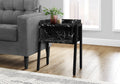 Accent Table, Side, End, Nightstand, Lamp, Living Room, Bedroom, Black Marble Look Laminate, Black Metal, Contemporary, Modern