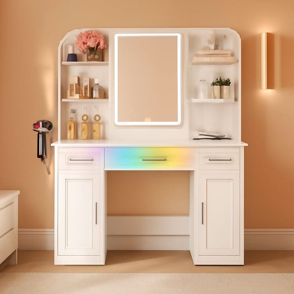 Vanity Desk 42 Inch ChromaticIllumination LED Mirror-0