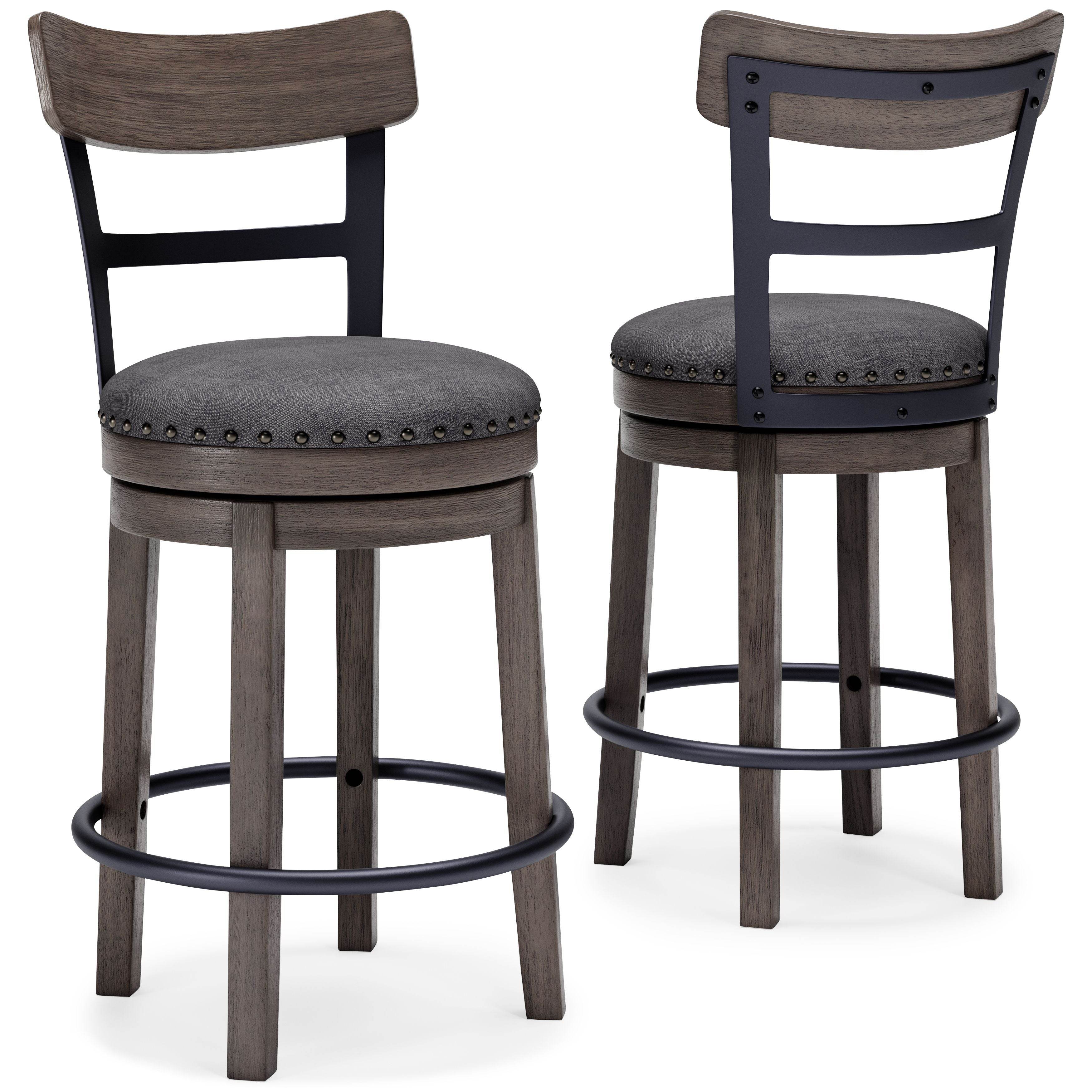 Caitbrook - UPH Swivel Barstool  - Gray-2