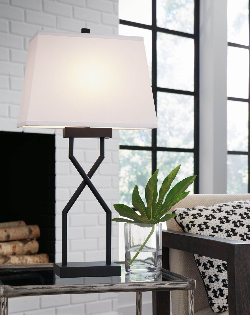Brookthrone - Metal Table Lamp (Set of 2) - Black-2