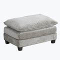 Cloud Sofa Ottoman only, Modern Sectional Couch, for Living Room Bedroom and Apartment, Comfy Double Layer Upholstered Seat Cushion, Breathable Chenille Fabric, Gray,SW501DGY
