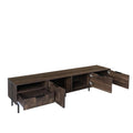 78' Mid Century Modern TV Stand with Storage Cabinets for Living Room, Walnut Finish, Particleboard + MDF, Fits 65+ Inch TVs