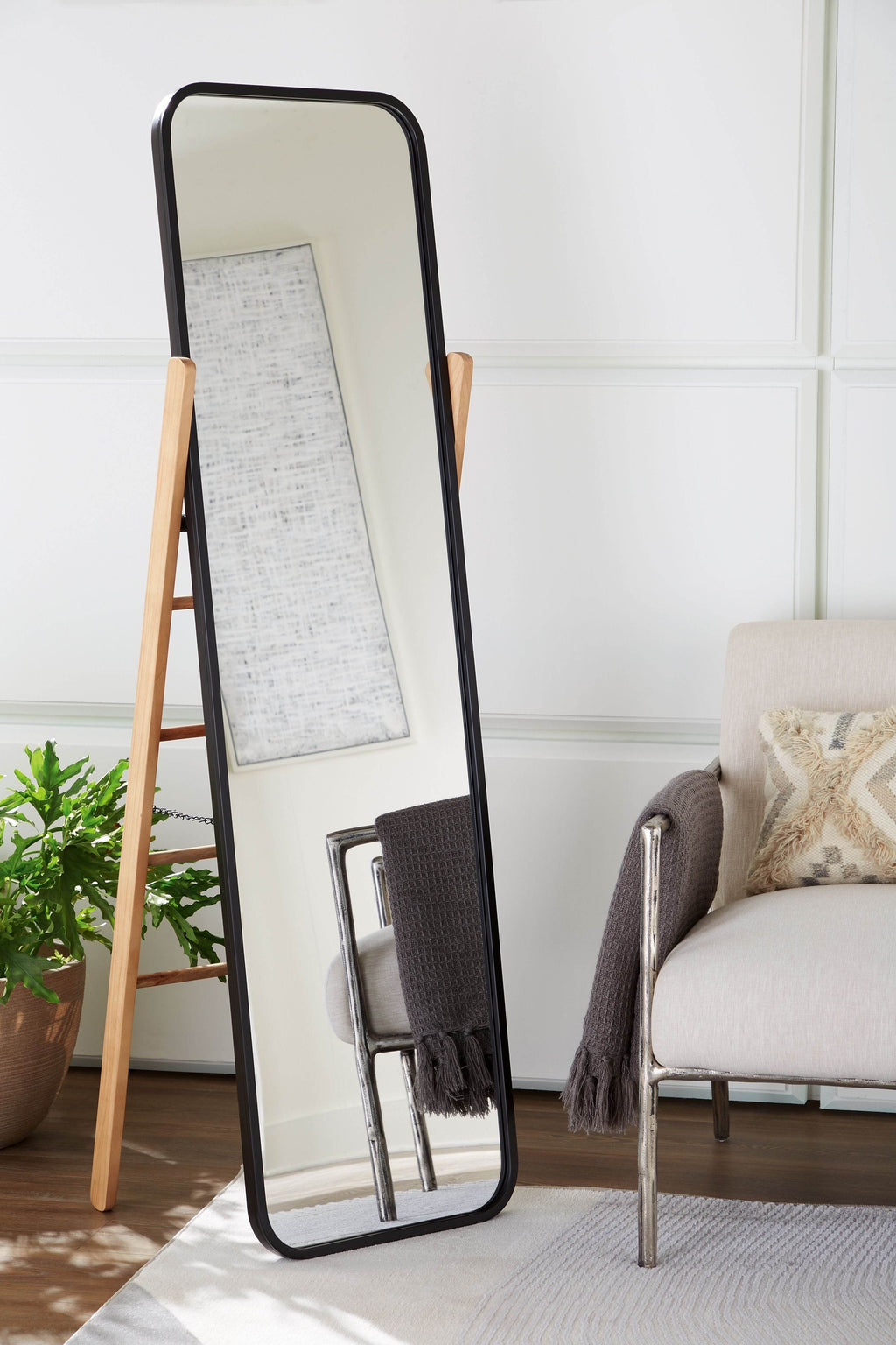 Bronick - Floor Mirror - Black / Brown-2