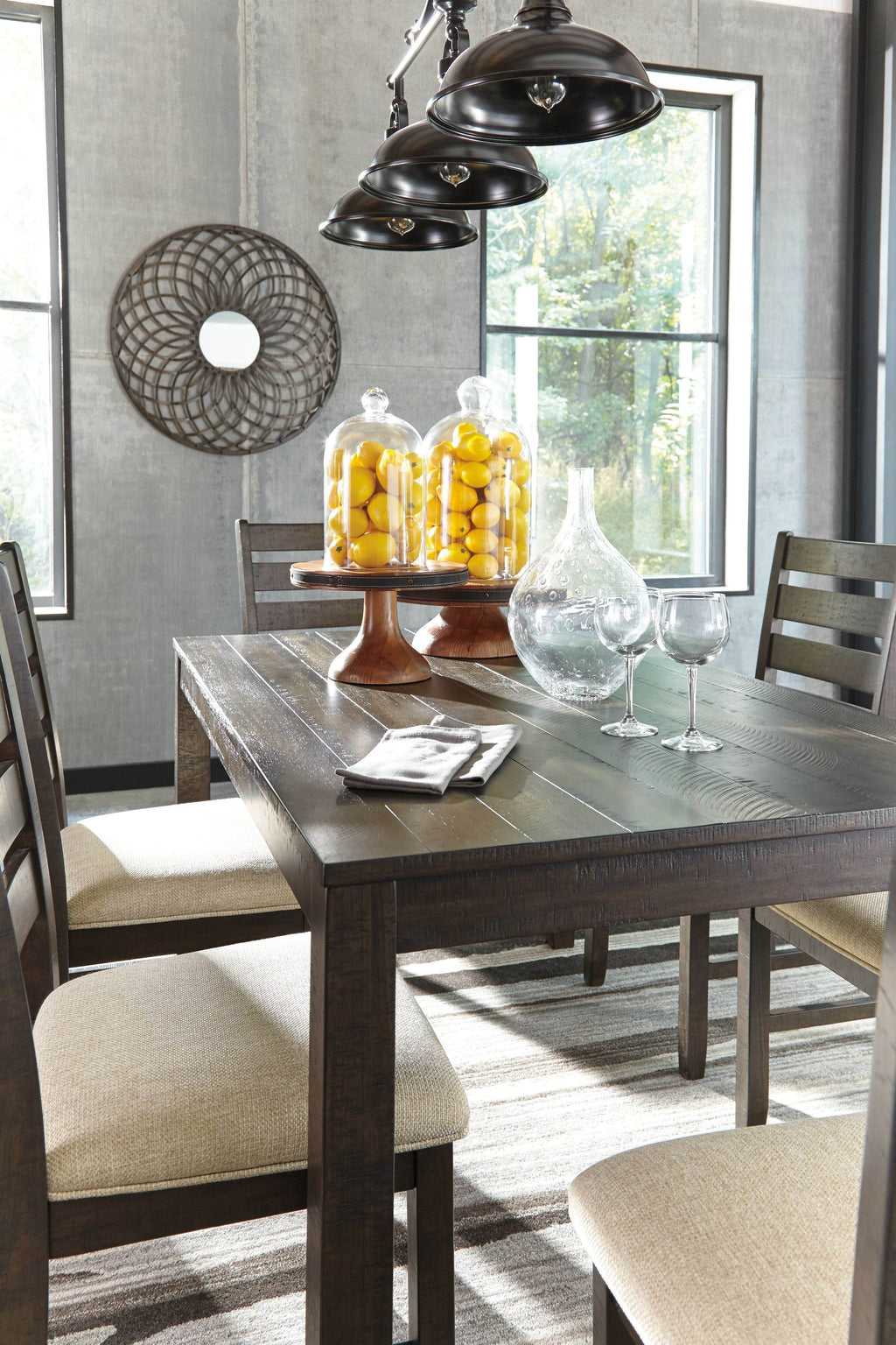 Rokane - Dining Room Table Set (Set of 7) - Brown-2