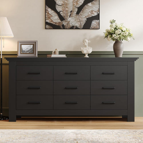 Black Solid Wood Dresser