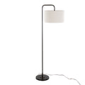 63' Contemporary Metal Floor Lamp in Oil Rubbed Bronze with Beige Linen Shade