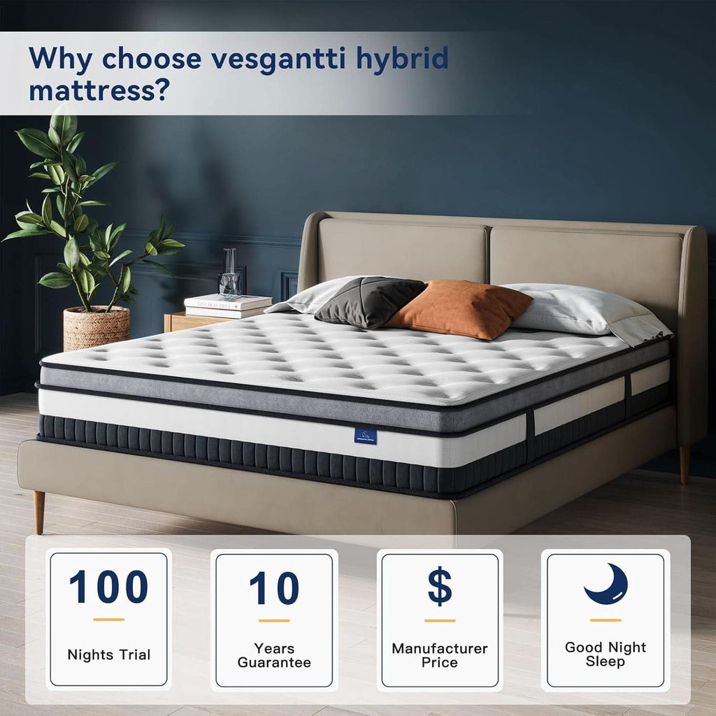 Twin Size Hybrid Innerspring Mattress for Ultimate Comfort-2
