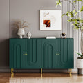 Modern Green Lacquered 4 Door Wooden Cabinet