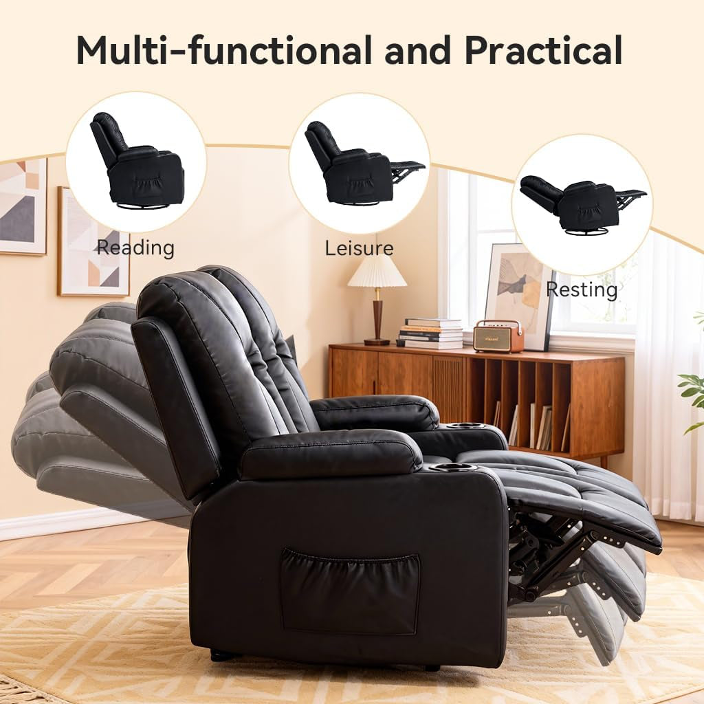 Faux Leatherette Manual Recliner Sofa Set Cupholders-4