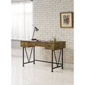 Antique Nutmeg and Black 3-drawer Writing Desk