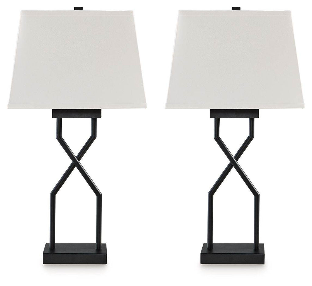 Brookthrone - Metal Table Lamp (Set of 2) - Black-0