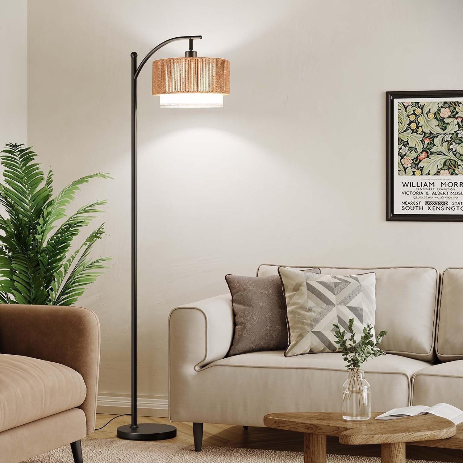 Arched Floor Lamp With Adjustable Color Temperatures