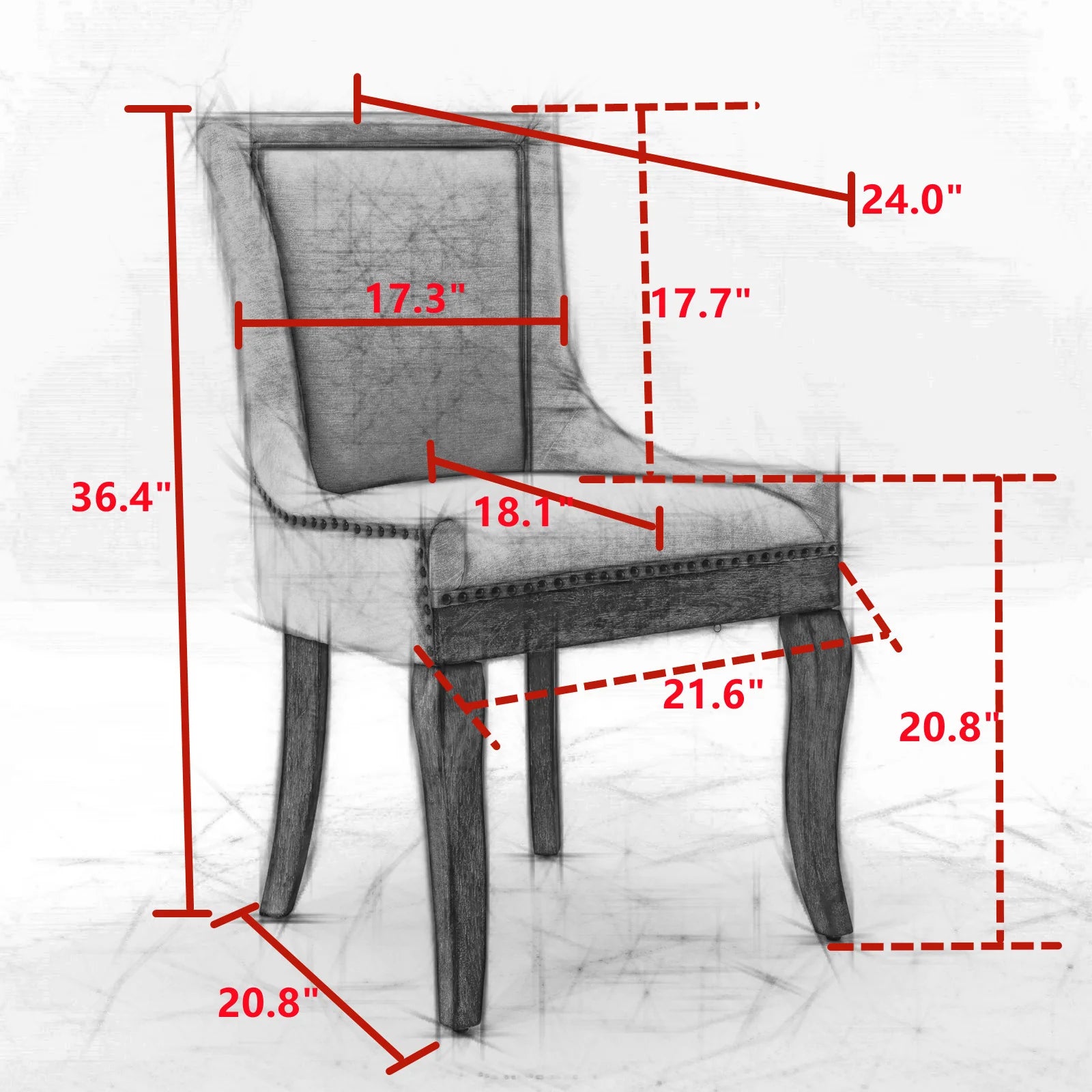 A&A Furniture,Ultra Side Dining Chair, Thickened fabric chairs with neutrally toned solid wood legs, Bronze nail head, Set of 2,Leopard Print
