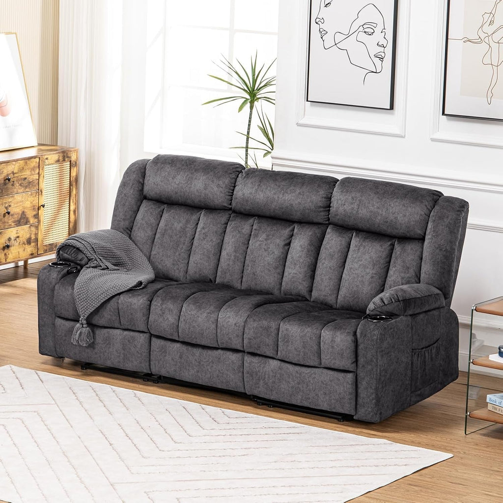 Premium Fabric Recliner Chair Featuring Cup Holders-0