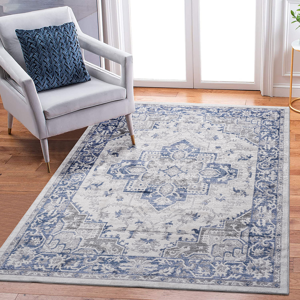 MARFI Collection 8X10 Blue / Grey / Oriental Area Rug