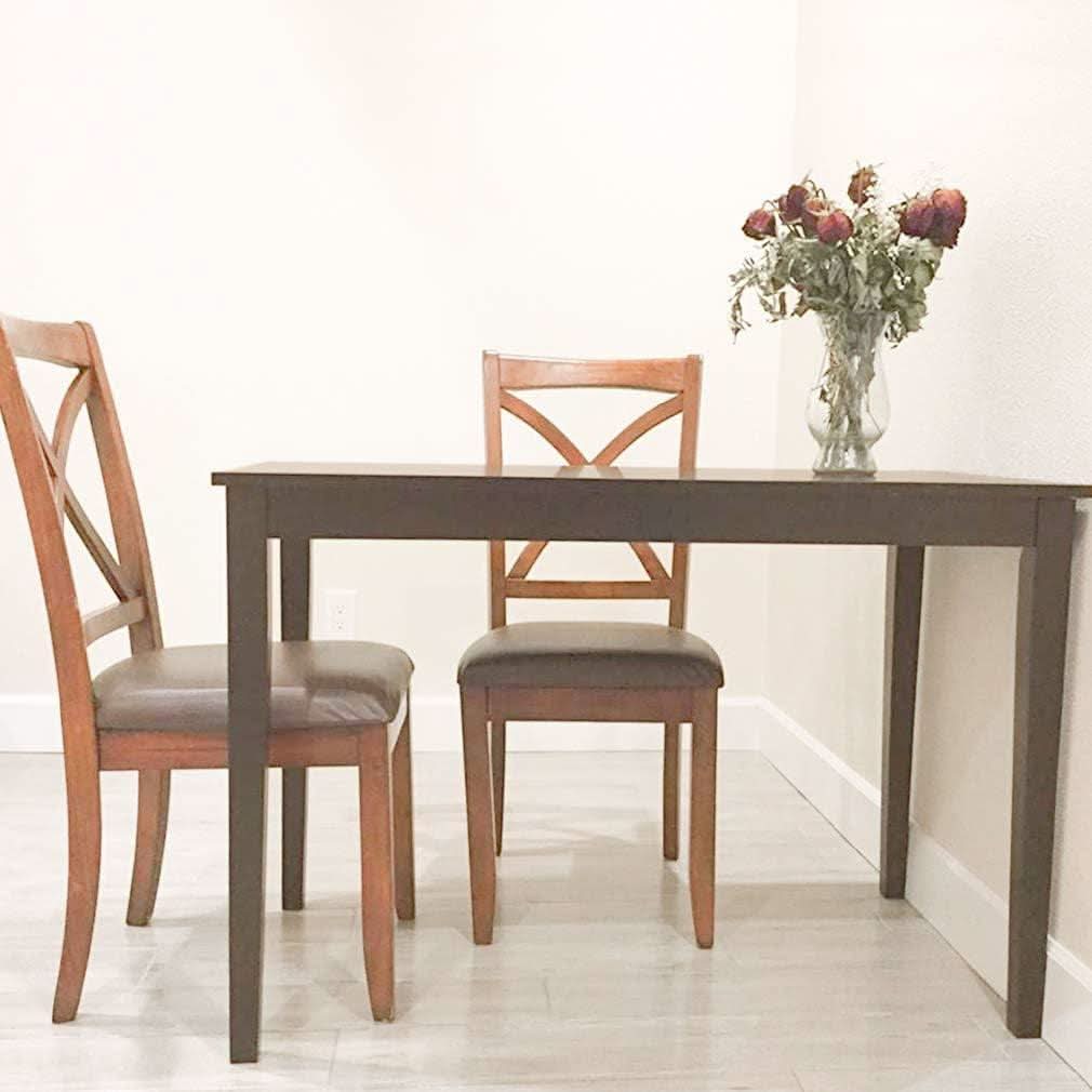 Espresso Finish Rectangular Solid Wood Dining Table Four Seater-1