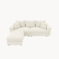 White  Corduroy 3-Seat Sofa