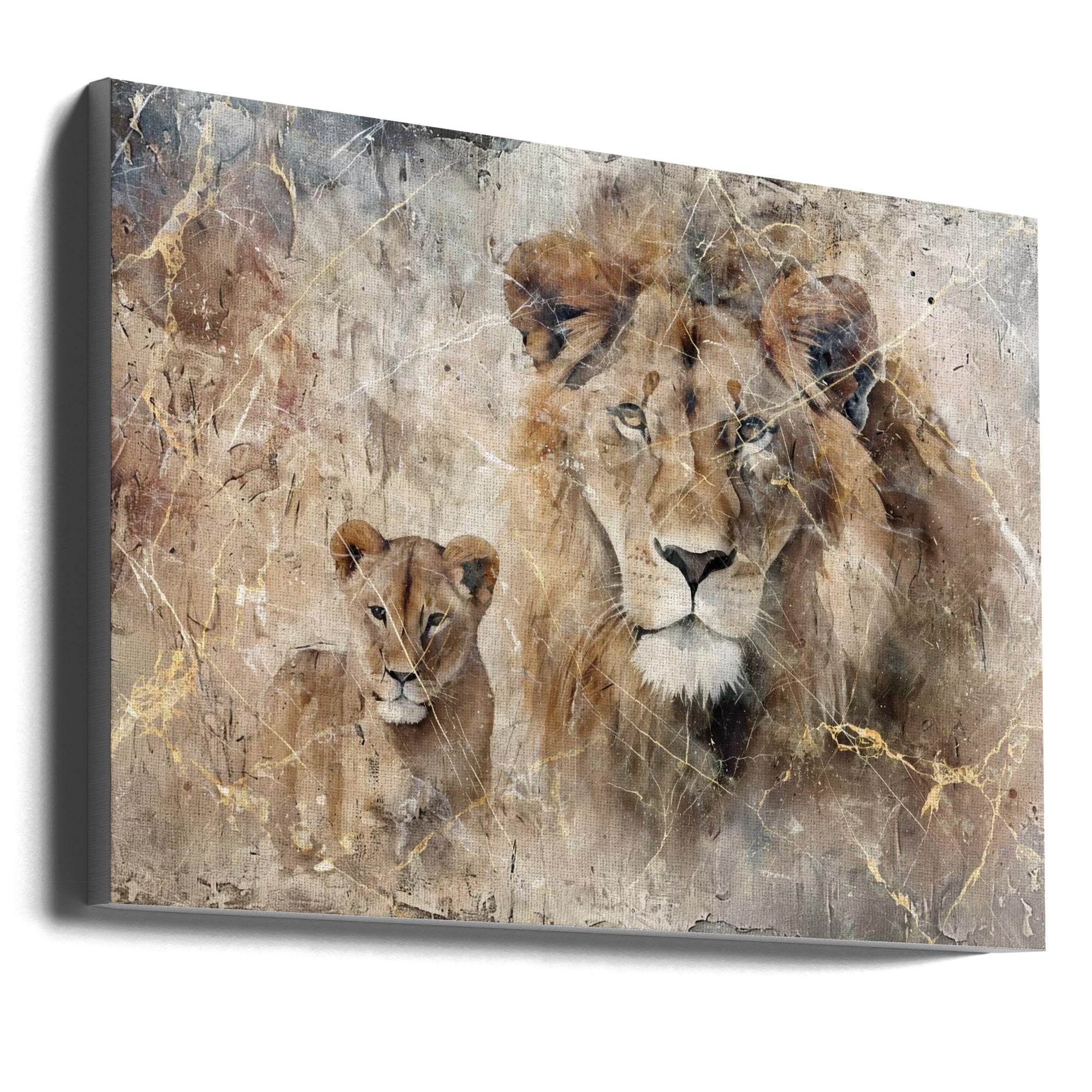 Wall art Lion Animal Vintage Art Illustration Wallart 08-0