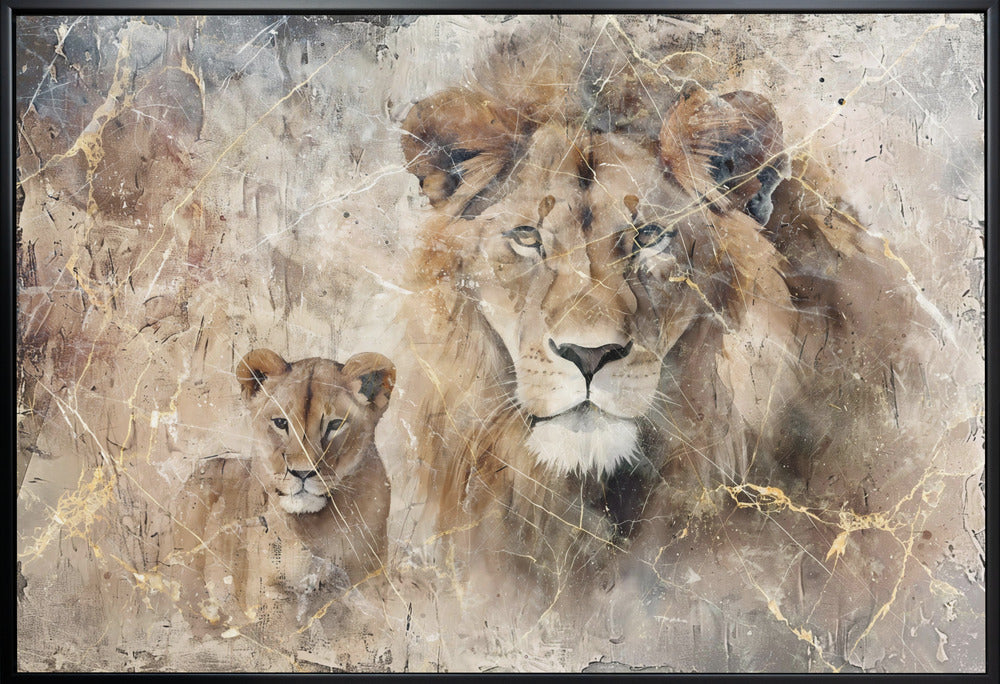 Wall art Lion Animal Vintage Art Illustration Wallart 08-2