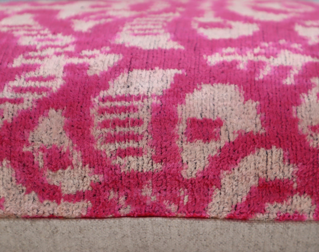 Canvello Decorative Pink Beige Geometric Throw Pillow Down Feather Filled - 16x24 in