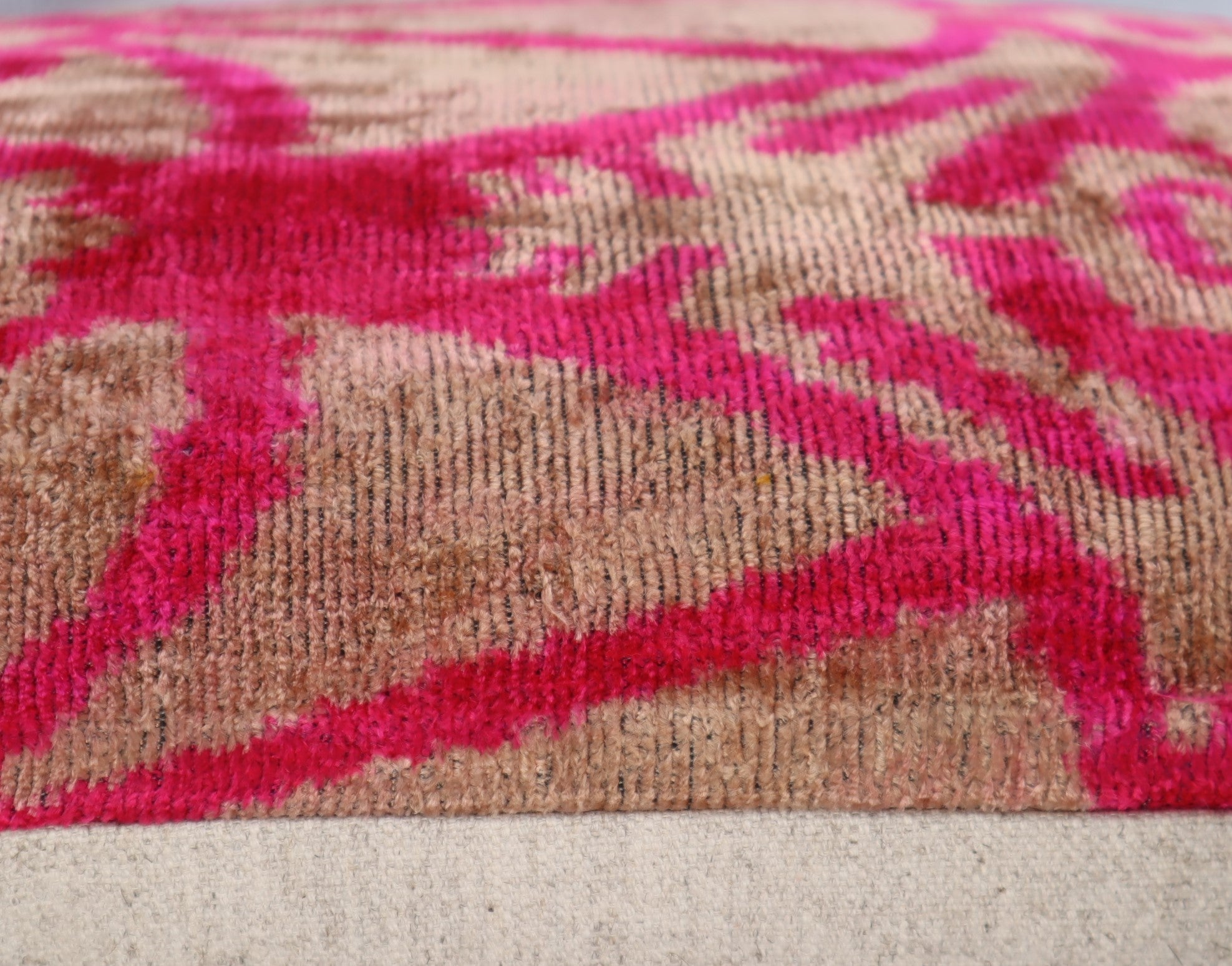 Canvello Decorative Pink Beige Geometric Throw Pillow Down Feather Filled - 16x24 in