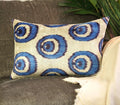 Canvello Habdmade Velvet Blue Throw Pillow + Down Insert - 16x24