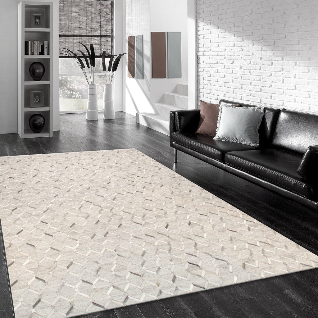 Canvello Hand-Loomed Cowhide Area Rugs- 5x8